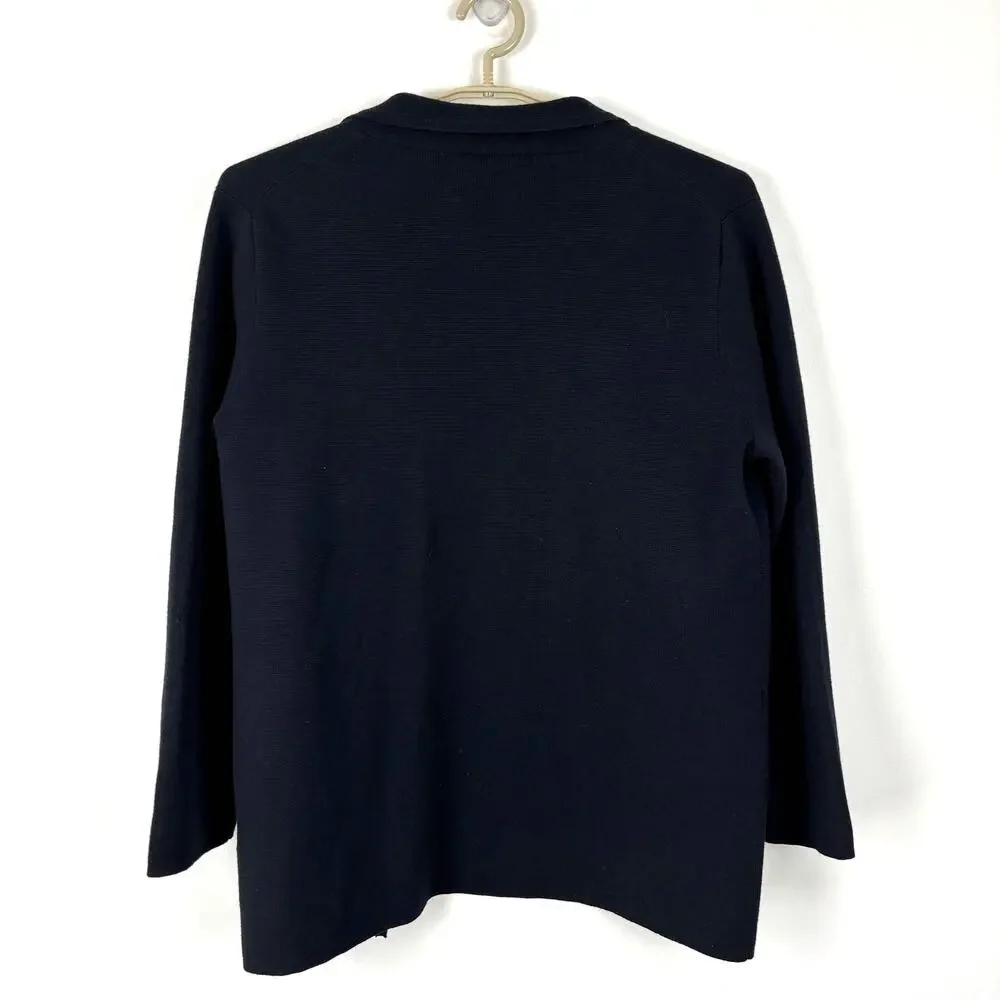 J.Crew Black Eloise Open Sweater Blazer Small wool blend BA552
